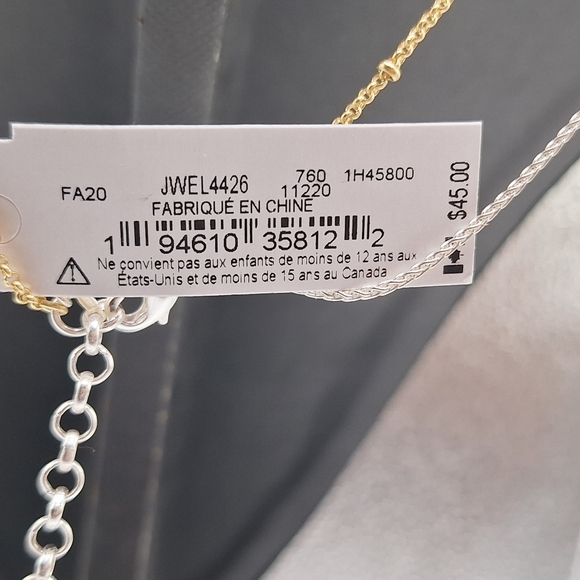 Lucky Brand Gold & Silver Two Tone Double Layer   Necklace - Picture 5 of 6